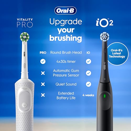 Oral-B Vitality Pro Electric Toothbrushes Adults, 1 Handle, 2 Oral B Electric Toothbrush Heads, 3 Brushing Modes Including Sensitive Plus, Rechargeable, 2 Pin UK Plug, Purple - Image 3