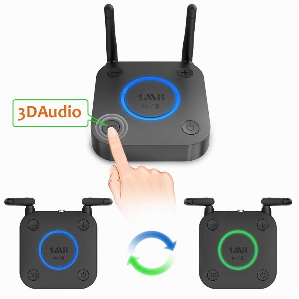 1Mii Aux Bluetooth Adapter, aptX Low Latency Bluetooth empfänger Audio, Bluetooth 5.0 Receiver mit Optical RCA AUX 3.5mm Koaxial für Home Stereoanlage…
