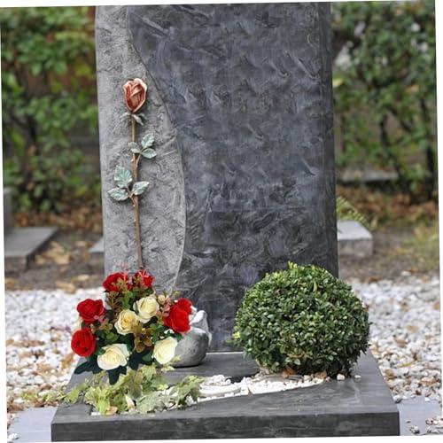 Rosas artificiales para tumbas como memorial de seda que honra el recuerdo en el cementerio 4