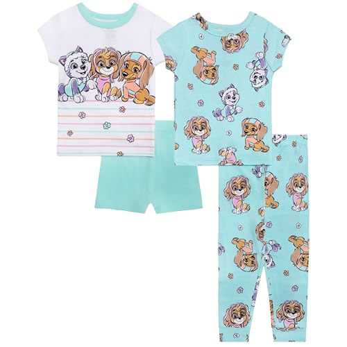 Nickelodeon Girls 4-Piece Snug-fit Cotton Pajama Set Soft & Cute for Kids GIRLS PAW POWER 3T