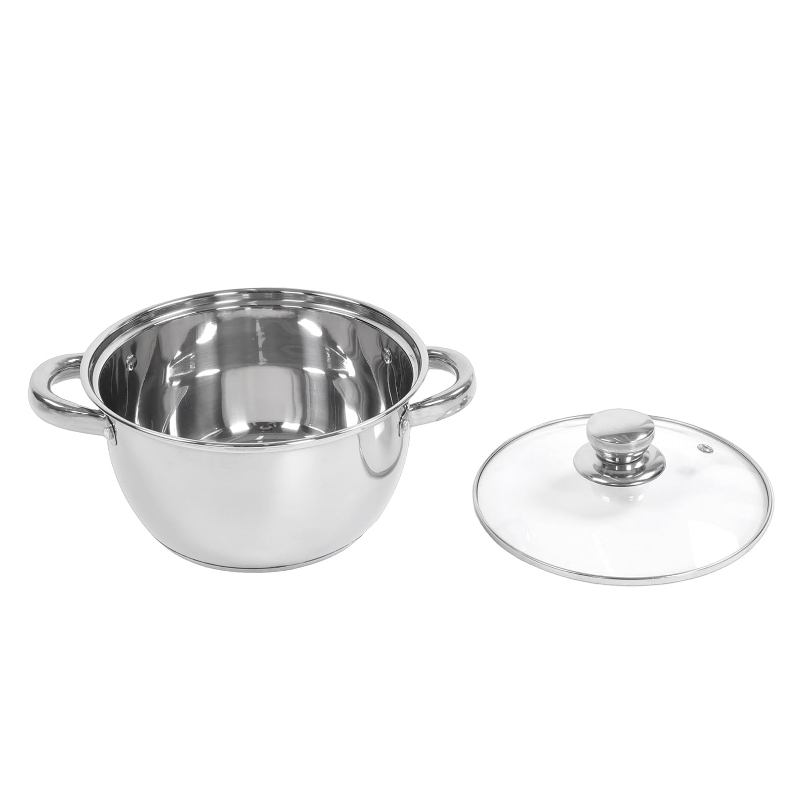 Set di Pentole in Acciaio Inossidabile, Design Ergonomico, Pentole e Padelle, Set da da 15 Pezzi per Chef Casalinghi