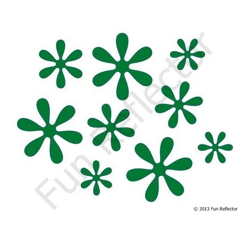 Green Flower Bicycle Reflector Reflective Sticker Decal
