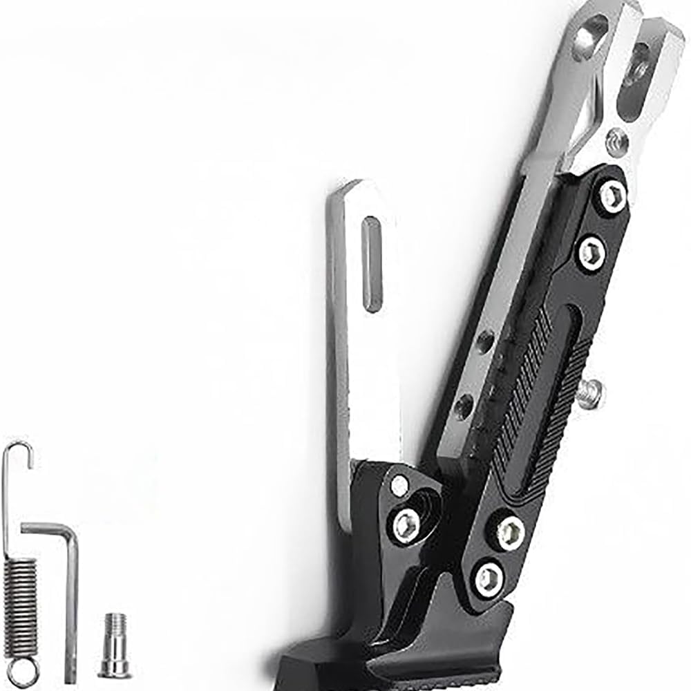 Motorbike Kickstands for Kawasaki Stockman 2012-2025,Parking Support Adjustable Side Foot Stand Support Holder Durable Parts Accessories,Silver
