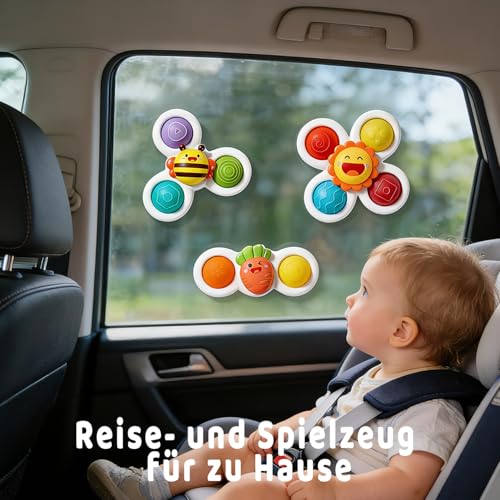 YIQOGAME Sesnsorik Spielzeug für Babys ab 1 2 3 Jahre, Saugnapf Badewannen-Spielzeug im Montessori-Stil, Sicheres & Spaßiges Badespielzeug für Kleinkinder, Toddler ab 1 Jahr