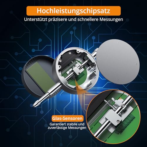 Neoteck Digitales Messuhr 0,01/0.0005 ’’ Digitales Messsonden-Messinstrument Messbereich 0-12,7 mm / 0,5 ’’ Messuhrenindikatoren Elektronisches Anzeigeinstrument