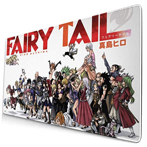 LFLLFLLFL XXL Mousepad,Gaming Mauspad Gaming Mauspad Fairy Tail Charaktere wasserdichte Optimale Gleitfläche Anti Rutsch Gaming Matte Verbessert Präzision und Geschwindigkeit 800X300X3 mm Cover