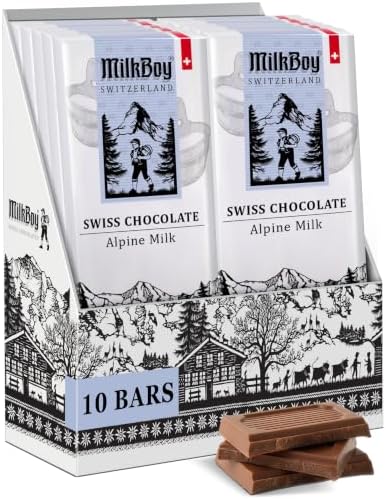 MilkBoy Swiss Chocolates Alpine Milk Chocolate Bars - 1.4 oz, 10 Pack