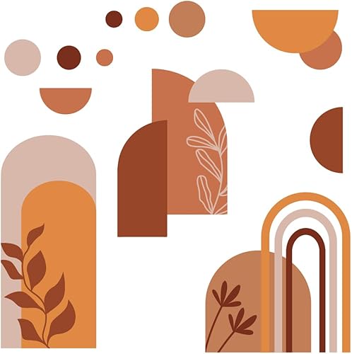 SUPERDANT Calcomanías de pared con diseño de plantas bohemias, diseño geométrico, montañas, despegar y pegar, bosque y árboles, calcomanías de pared