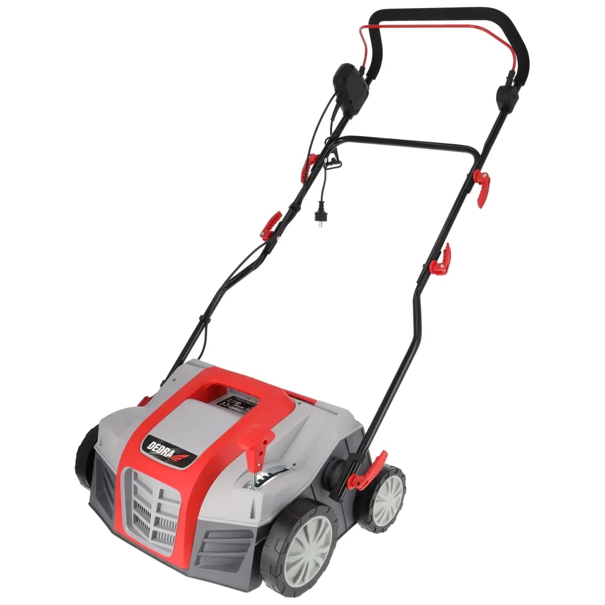 Escarificador aireador eléctrico DEDRA 2000 W, ancho de trabajo 40 cm, bandeja 55 L, ajuste 5 posiciones, rodillo escarificador y aireador, mantenimiento del césped