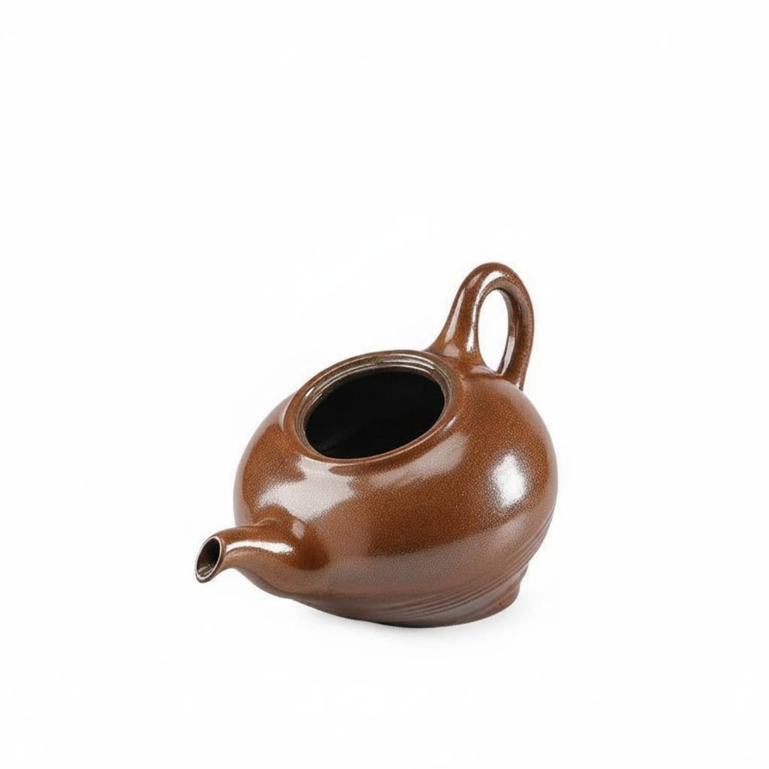 Auspicious Feline Fountain Good Luck Ceramic Water Fountain Opening Gift Indoor Water Feature for Cashier Counter, Shop, Entryway, S Teapot Brown | Home & Garden | Home D?cor-image-27