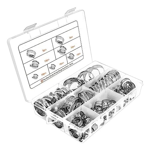 Gaofesa Schlauchschellen mit Schneckengetriebe, 60 Stück
