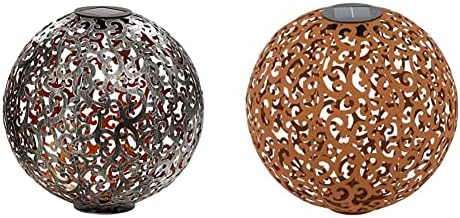 Dehner Solarkugel Luanda, Ø 40 cm, Metall, Silber/Kupfer & Solarkugel