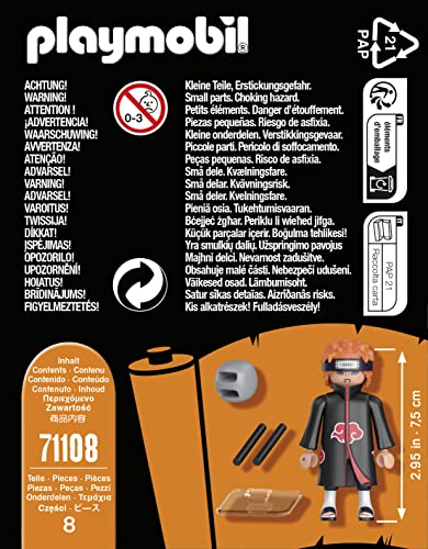 Playmobil 71108 Pain - Naruto - Héros Issu de la série d'anime - pour reconstituer des scènes légendaires ou Inventer de Nouvelles Histoires - Dès 5 Ans