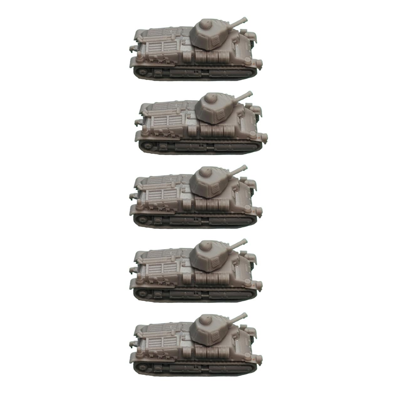 5PCS 1/144 Scale Somua S35 Tank 3D Resin Model DIY Military Collectible Diorama