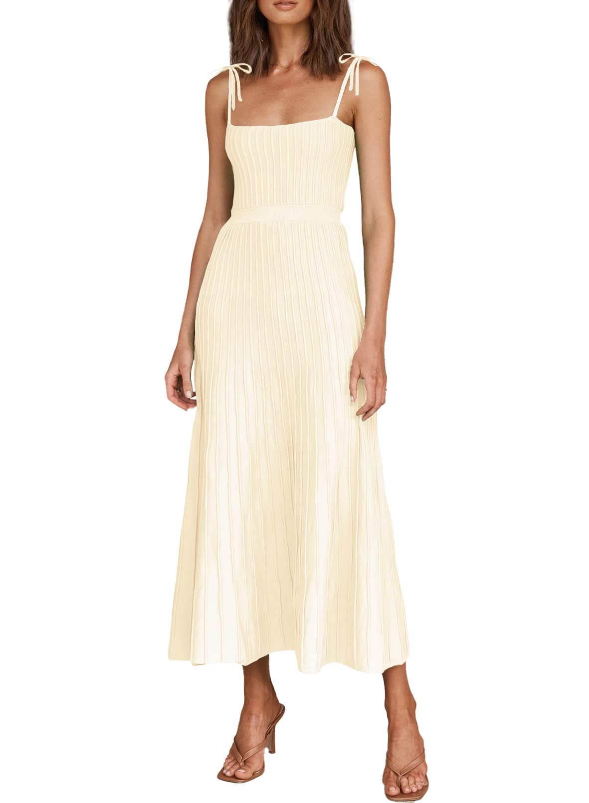 ARTFREE Womens Ribbed Knit Summer Maxi Dress