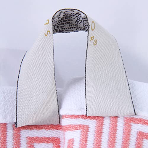 Superior Greek Pattern Decorative 6-Piece Towel Set, Absorbent Premium Cotton, Decor For Bathroom, Spa, Includes 2 Hand, 2 Face, And 2 Bath Towels, Home Essentials, Athens Collection, Coral #TOP3