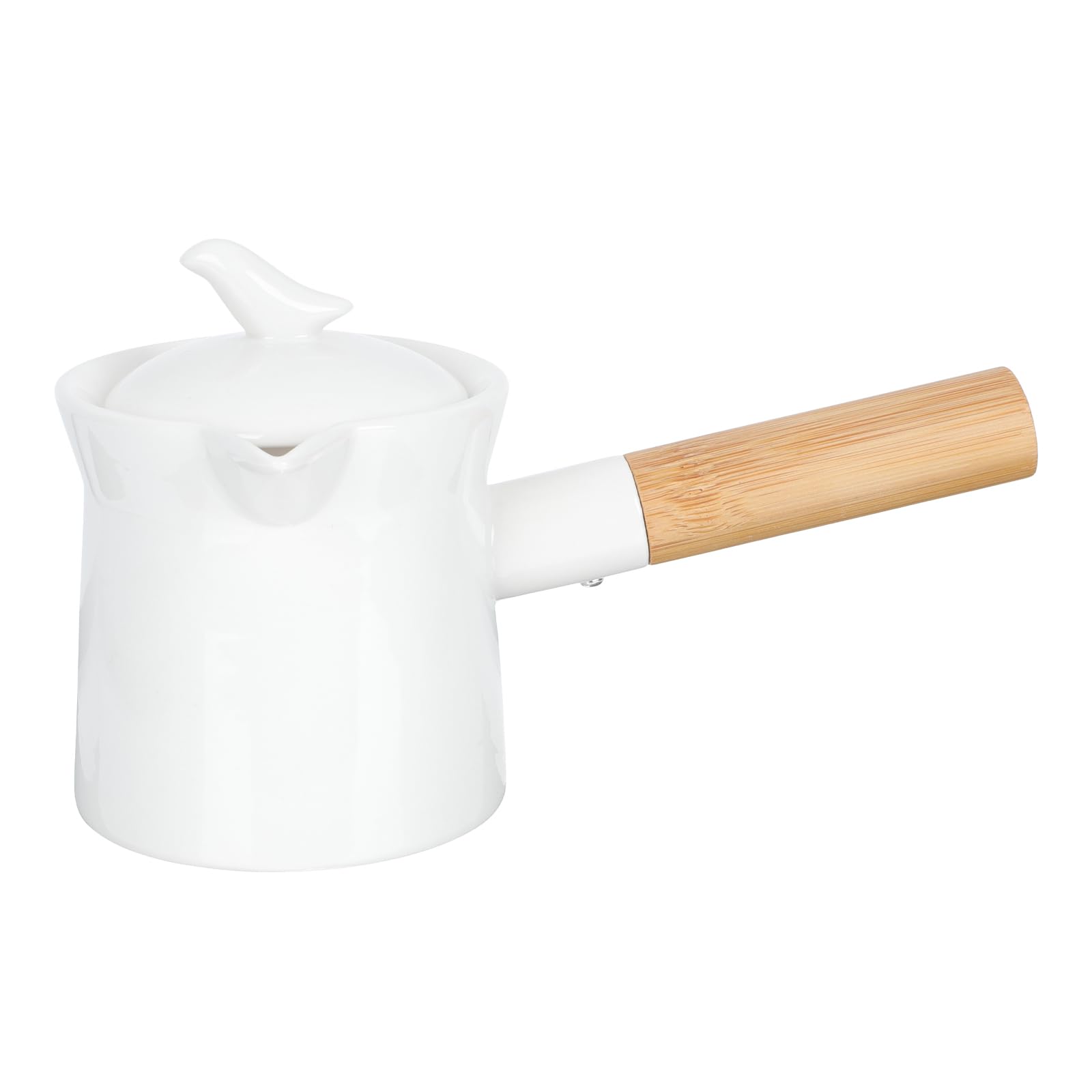 Pot à lait turc et café japonais en bois blanc avec bec verseur