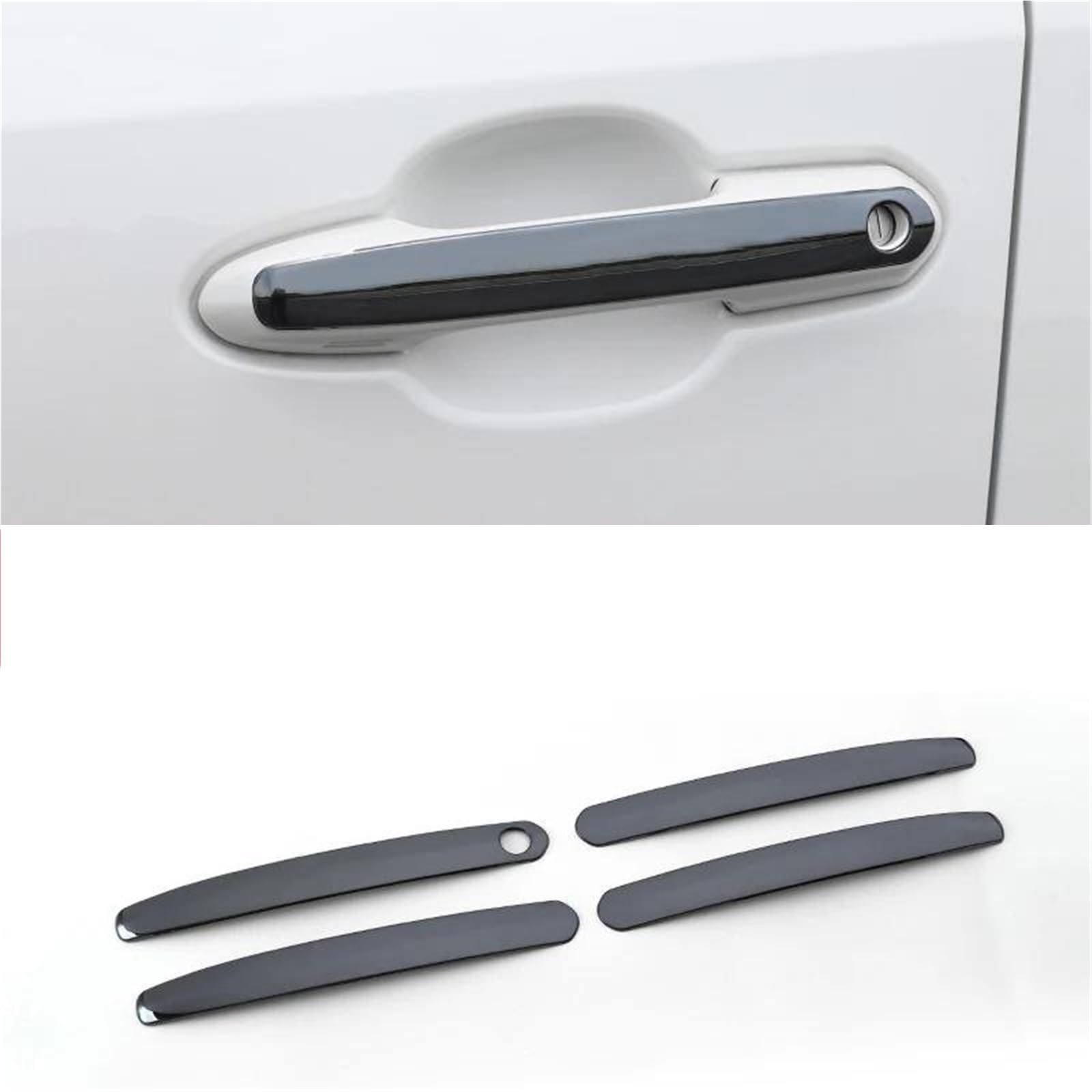 Noheeu Style 1 Car Exterior Door Handle Cover Sticker Decorative Lock For Toyota Rav4 Xa50 2019-2024(Style 1)