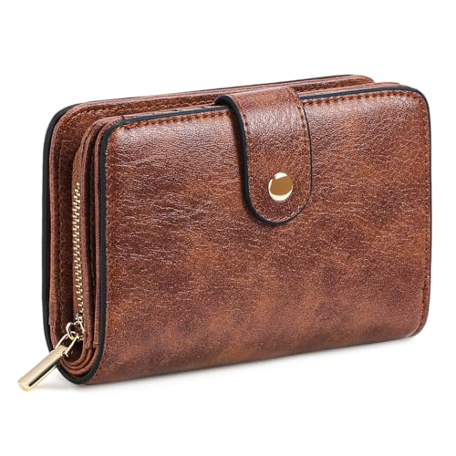 GAEKEAO Carteras de Mujer Monedero Mujer Piel, Bloqueo RFID Billetera,con 9 Ranuras para Tarjetas