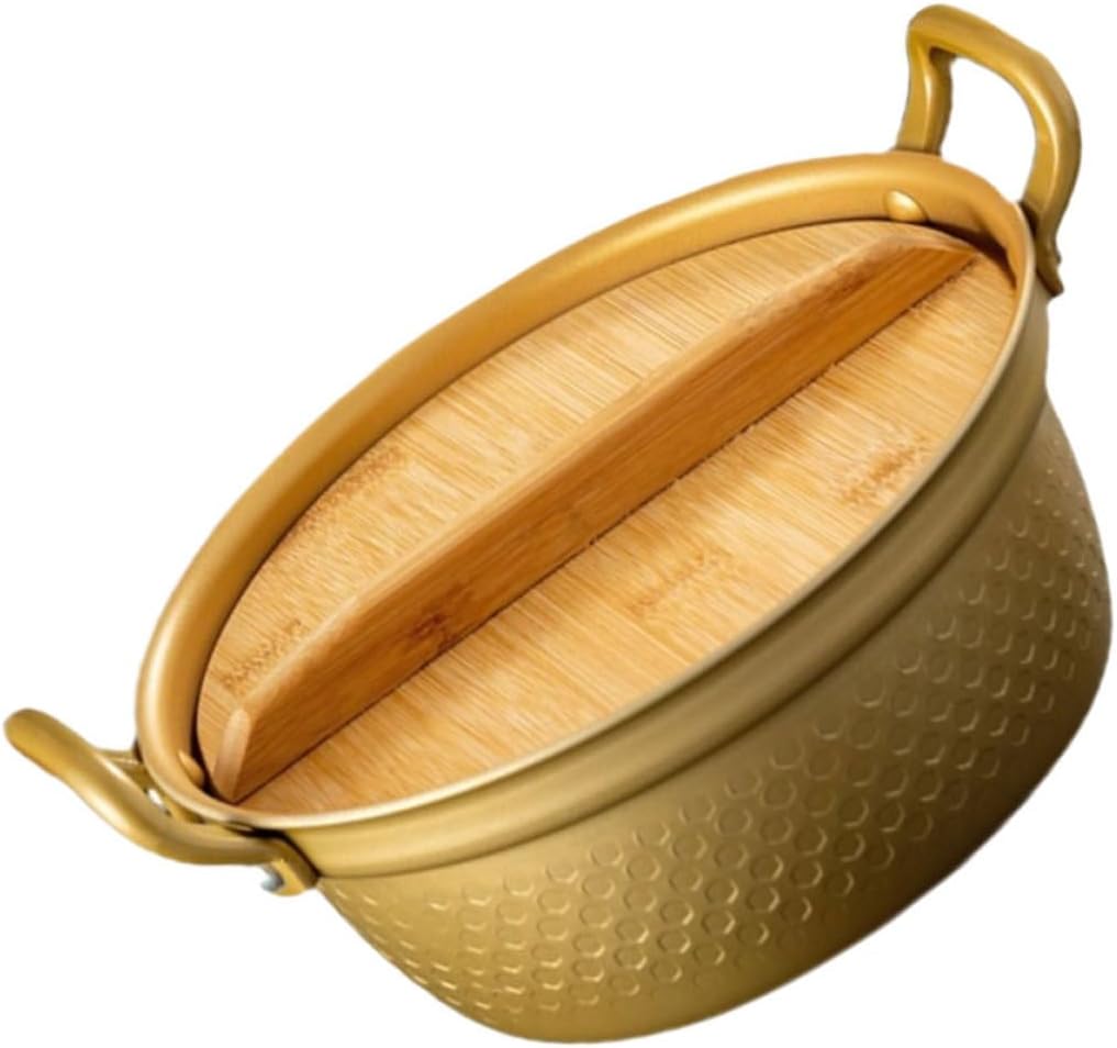 BESPORTBLE Multifunctional 20cm Double Handle Stockpot Soup Pot with Lid, Practical Milk Saucepan for Pasta and Noodle Cooking, Home Kitchen Cookware