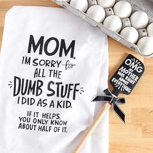 Primitives by Kathy Mom, I'm Sorry for All The Dumb Stuff I Did As A Kid. If It Helps, You Only Know About Half of It. Decorative Kitchen Towel Primitives by Kathy Mom Im Sorry for All The Dumb Stuff I Did As A Kid If It Helps You Only Know About Half of It Decorative Kitchen Towel