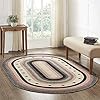 Vhc brands colonial star rug with pvc pad jute blend oval tan black red 60×96 inches  urban country home decor