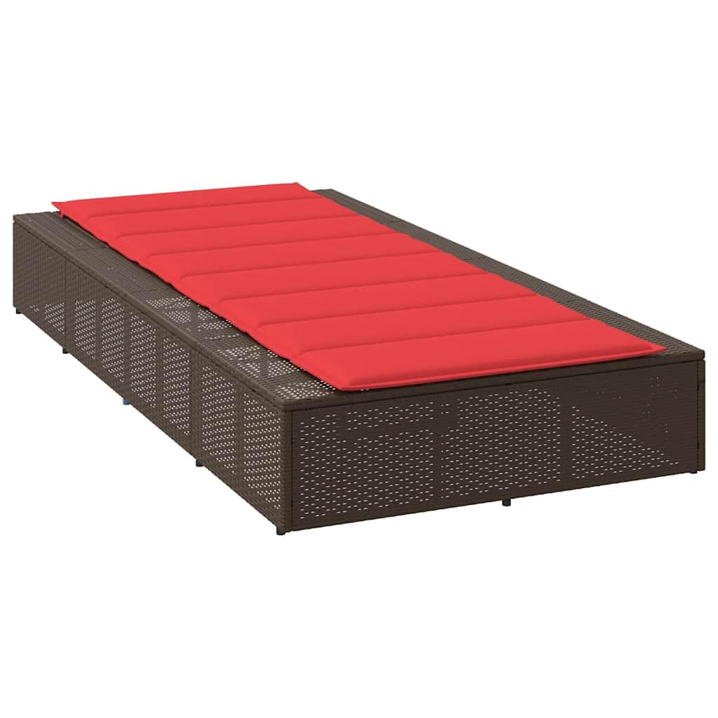 Tumbona flotante marrón de poliratán, respaldo ajustable con 3 posiciones, marco de acero pulverizado, muebles de jardín resistentes a la intemperie