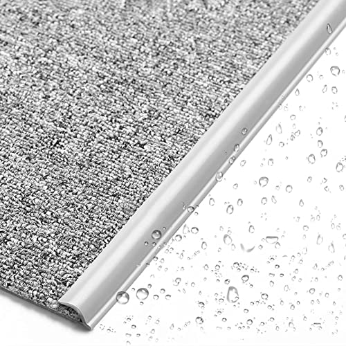 Bande de transition de sol en tapis TILEZE grise autoadhésive pour seuil de porte