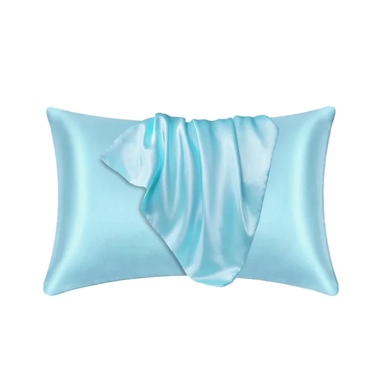 Silky Pillow Covers, Silk Pillowcase Multicolor Multiple Sizes(Sky Blue,51cmx66cm)