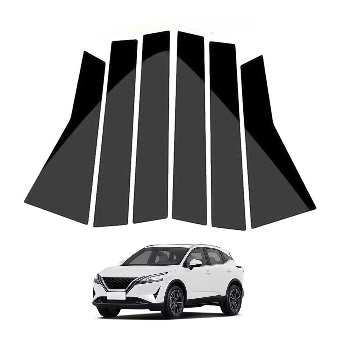 Dekoracja Słupek Drzwi Okienne Listwa dla Qashqai J12 2023 2024 2025 Błyszcząca czerń Osłona Słupka Osłony Słupka Drzwi Auto Akcesoria Samochodowe