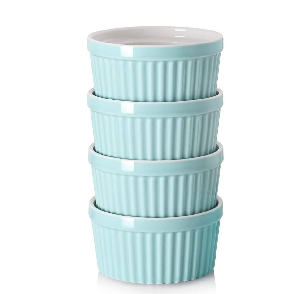Ramequins en Porcelaine Blanche Ramequins for crème brûlée Ramequins en Porcelaine allant au Four, Ramequins for la Cuisson Ramequins à soufflé Ramequins Bols(4 PCS,8 OZ)