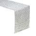 AMAZLINEN(TM) Premium Quality Silver Glitz Sequin Table Runner-14"*108" (Silver)