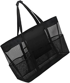 Bolsa de Malla para Playa y Baño con Asas Portátiles Almacenamiento Práctico para Ropa Sucia y Juguetes Diseño Ligero y Resistente Color Negro