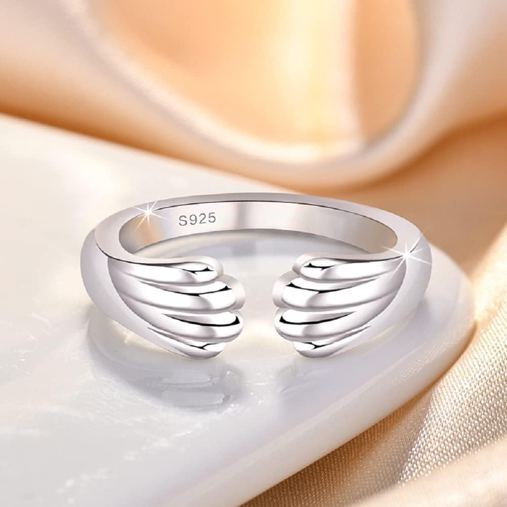 KOICCVQQ 925 Sterling Silver Cat Paw Print Love Heart Ring Pet Animal Jewelry Lovers Open Adjustable Ring Dog Cat Claw Ring Silver Adjustable Opening Design Ring Simple Cute Female s Ring