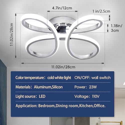 ADISUN Modern LED Ceiling Light, 6000K Semi Flush Mount Ceiling Light Fixture, Modern Lamp for Hallway Bedroom Corridor Aisle Bathroom(L14.56*W14.56*H2.4) by ADISUN - Used condition - Image 2