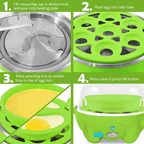 image for Elite Gourmet Easy Electric 7 Egg Capacity Soft, Medium, Hard-Boiled C