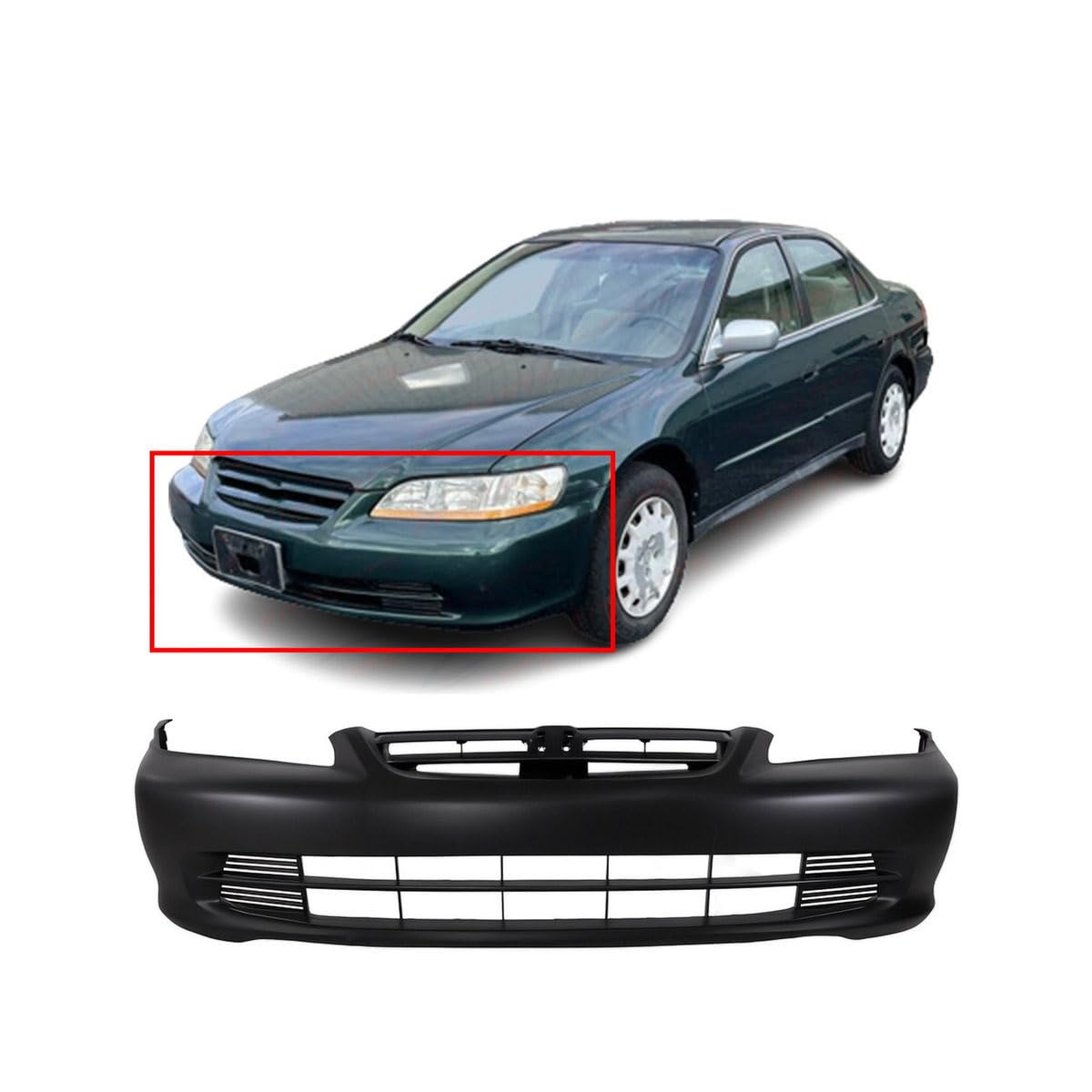 FitParts Compatible with Honda Accord 2001–2002 Front Bumper Cover