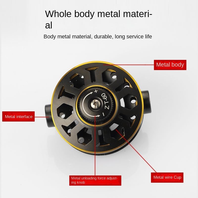 1PC Full Metal Internal Line Guide Fishing Reel - Built-in Drag System Centerpin Reel for Hand Rods & Float Fishing Retrofit Kit