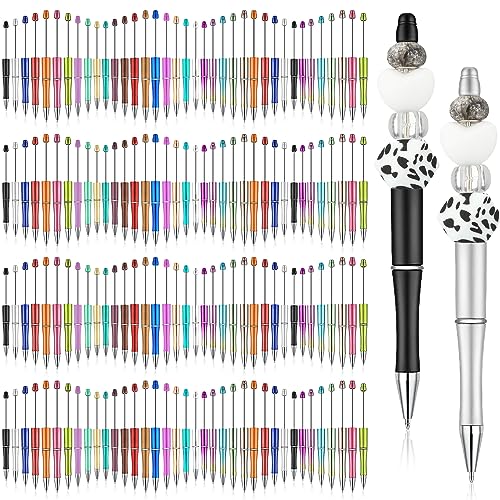 Kosiz 150 Pcs Plastic Beadable Pen Bulk, Metallic Colors