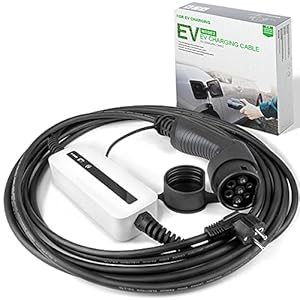 morec chargeur voiture electrique 10/16a type 2 chageur ev 2,2/3,6kw commutable cable de recharge câble de charge standard eu schuko 2 pôles iec 62196 2 evse (prise euro) 6m