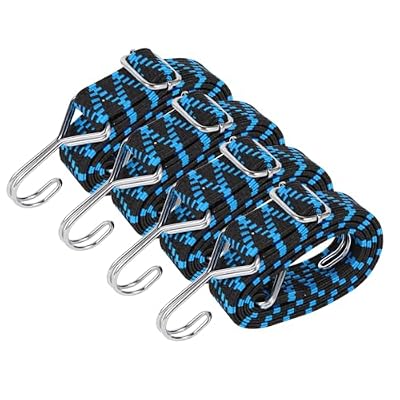 Pulpos Elasticos Ajustables,4 Piezas Gomas Elasticas con Gancho 100CM Pulpos Elasticos Transporte para Moto Camping Toldo,Azul.