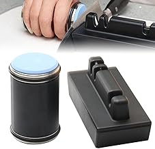 Rolling Knife Sharpener, Professional Diamond Ceramic Knife Sharpener Roller with 15 & 20 Degrees, Rolling Knife Sharpener Set for Any Steel Hardness, Knives and Scissors (Black)