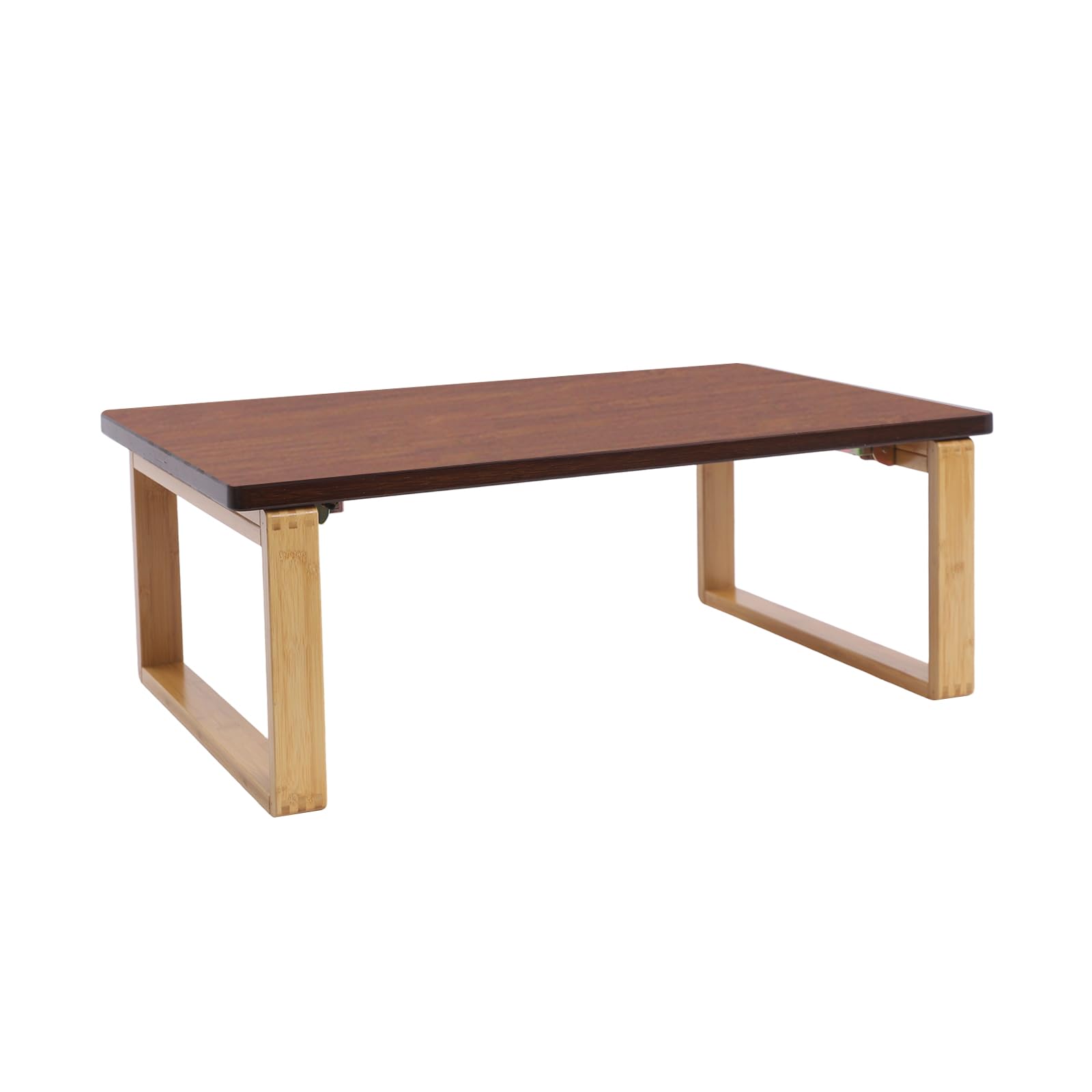 Tavolino da caffè pieghevole, in bambù, basso, per soggiorno, ufficio, terrazze, studio, 80 x 50 x 31 cm