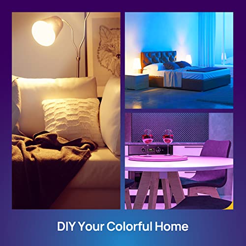 Mujoy Smart Light Bulbs, Color Changing Light Bulb, Led Smart Bulbs Compatible With Alexa & Google Home, 8.5W 800Lm Rgbww Dimmable Wifi Light Bulbs With 16 Million Diy Colors, A19 E26 Base, 4 Pack #TOP5