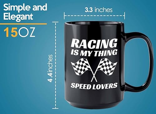 Miniatura 5 de Taza de café Racer de 15 onzas, color negro, Racing Is My Thing, Fuel Speed Racer Car Guys Circuit Automotriz Racing Boy Regalos para él, papá,