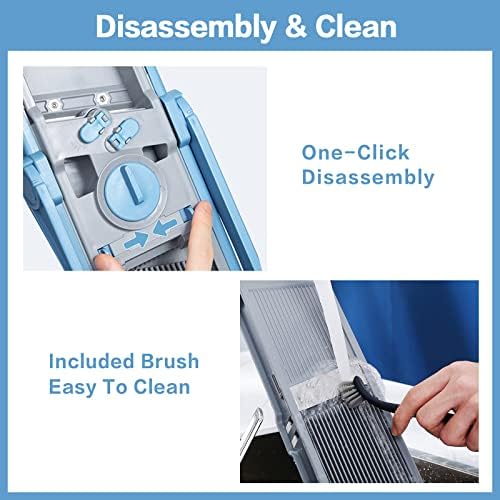 ONCE FOR ALL Mandoline Vegetable Slicer, Veg Chopper with 4 Cutter Modes Adjustable Thicknesses, Slicer, Dicer, Chopper, Julienne, Chip Veggies for Potatoes Carrot Tomato Cucumber