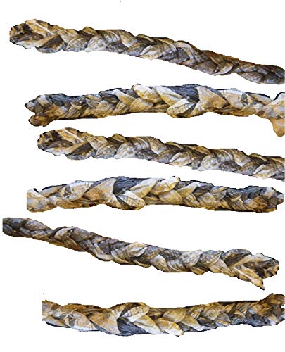Ocean Tides Braided Icelandic Atlantic Cod Fish Skin Treats For Dogs And Cats Dried Lean Crunch Sticks Chews #TOP5