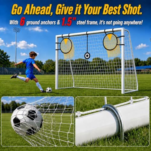 BTZHRI Soccer Goal, Heavy Duty Steel Soccer Goals for Backyard & Kids 5-10 by BTZHRI - Used condition - Image 3