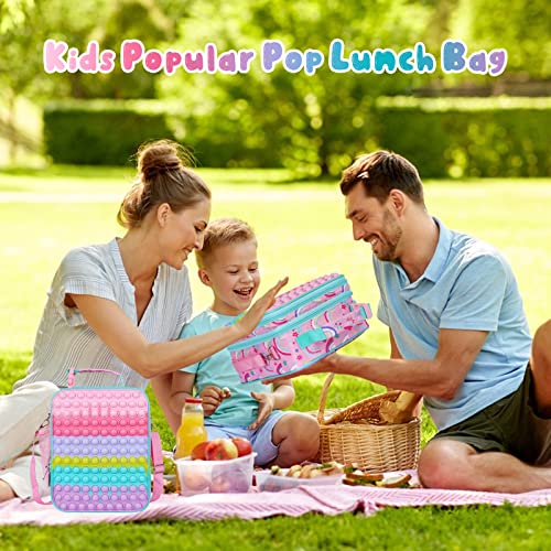 Pop Lunch Box For Girls Kids School Lunch Bag,Back To School Supplies Pop Insulated Lunch Box Tote For Kids School Travel Gifts,School Supplies Office Leakproof Cooler Bag Reusable Lunch Box Girls #TOP6