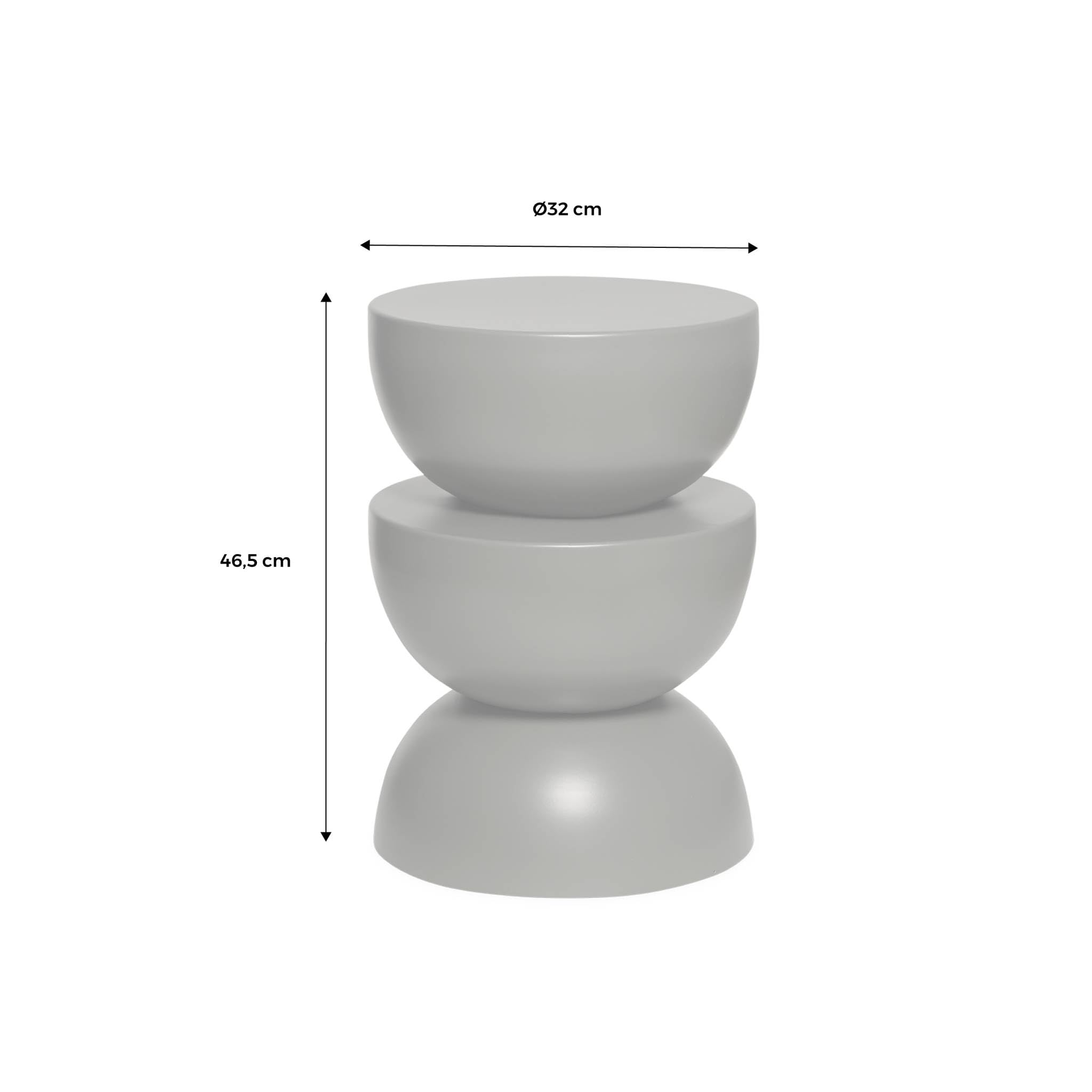sweeek Tavolino in metallo effetto glassy, 46,5cm Corallo - 32x32x46.5 cm